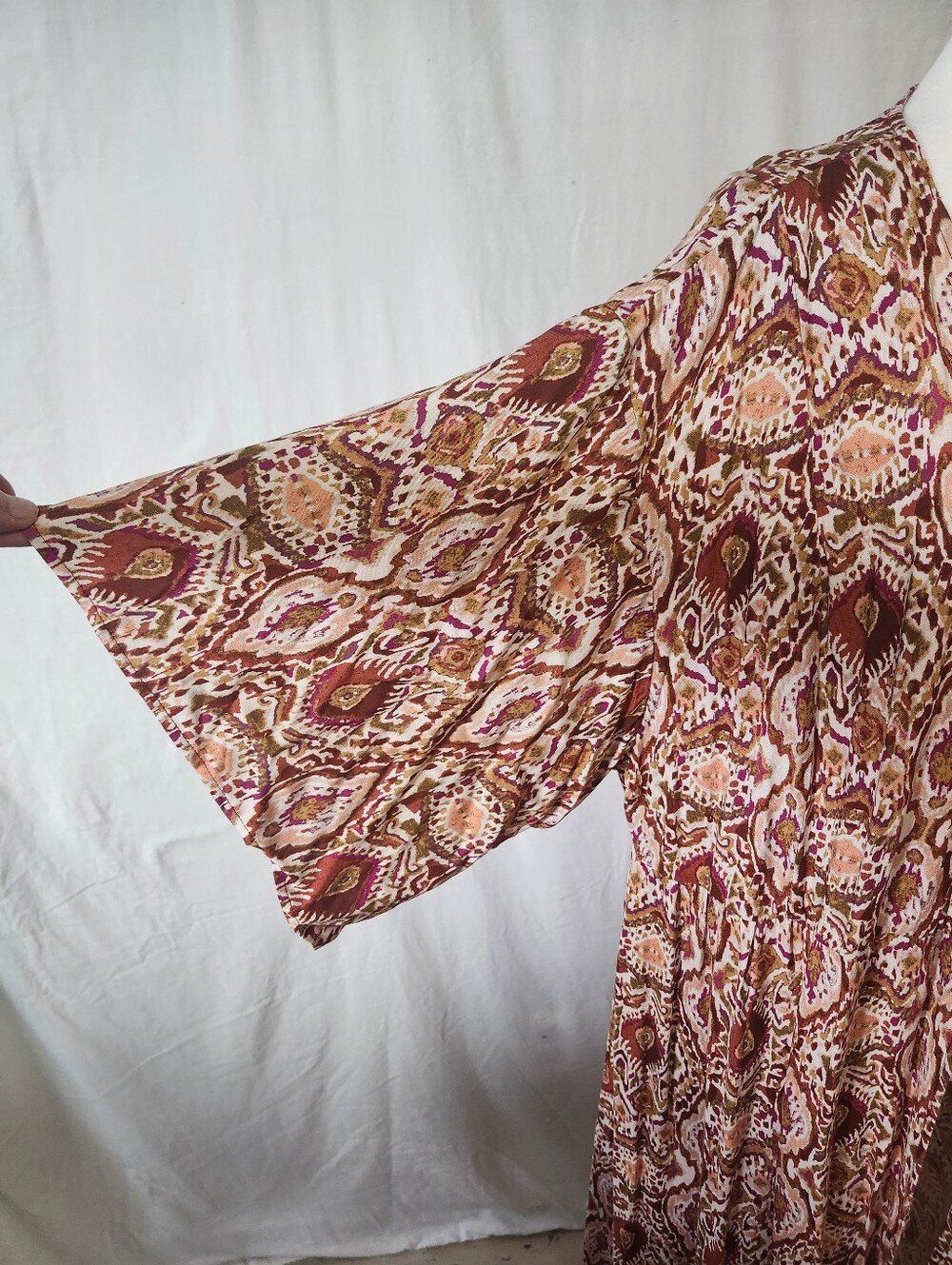 Kismet Lightweight Rust Multi-Print Duster Jacket - Picture 4 of 8